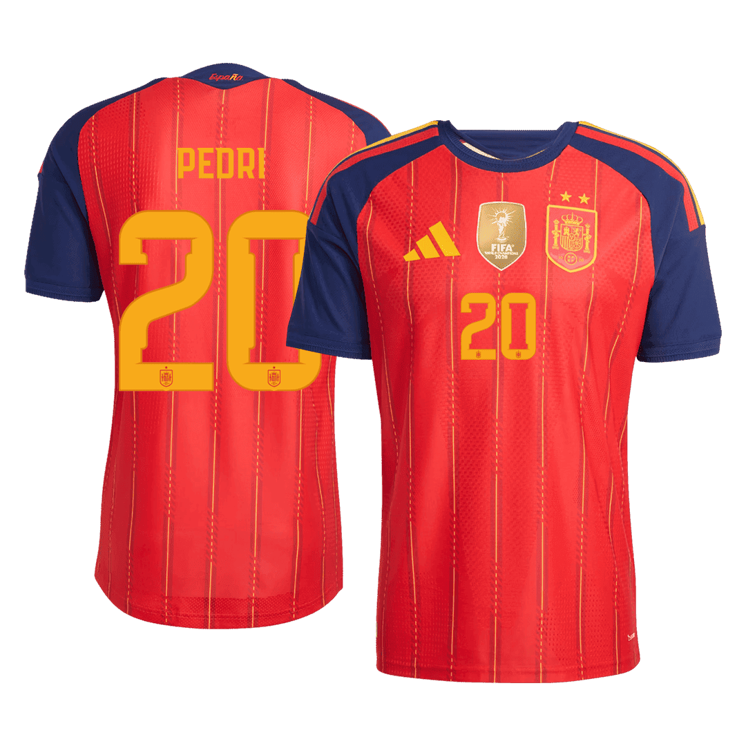 Authentic PEDRI #20 Spain Home Soccer Jersey 2026