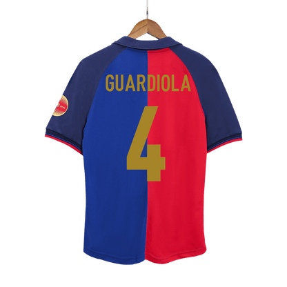 Retro GUARDIOLA #4 1999/00 Barcelona Home Soccer Jersey - 100th Anniversary