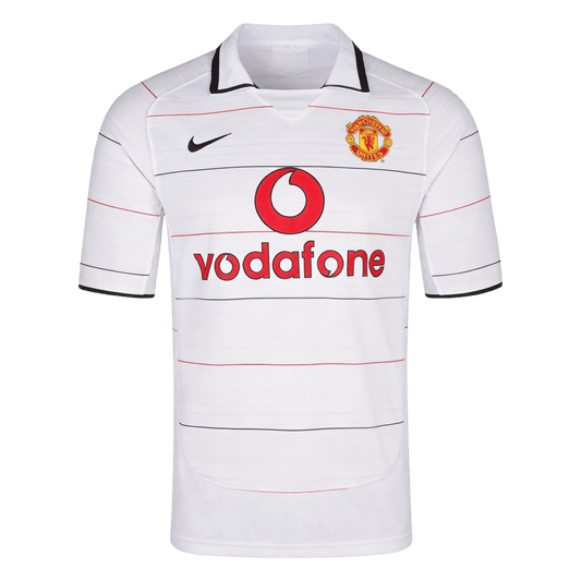Men Retro Fan Version 04/06 Manchester United Away Soccer Jersey White