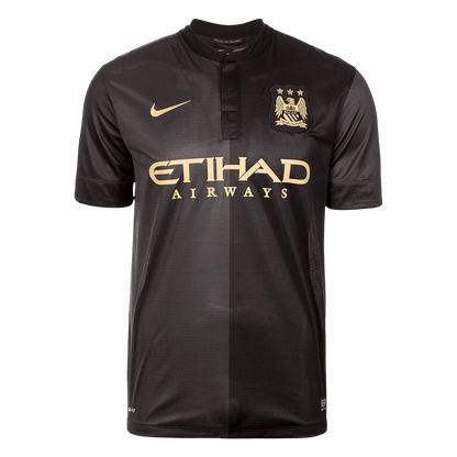 Men Retro Fan Version 2013/14 Manchester City Away Soccer Jersey Black
