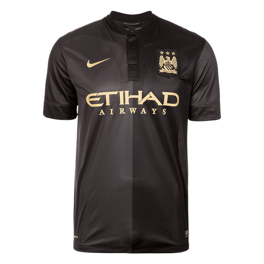 Men Retro Fan Version 2013/14 Manchester City Away Soccer Jersey Black