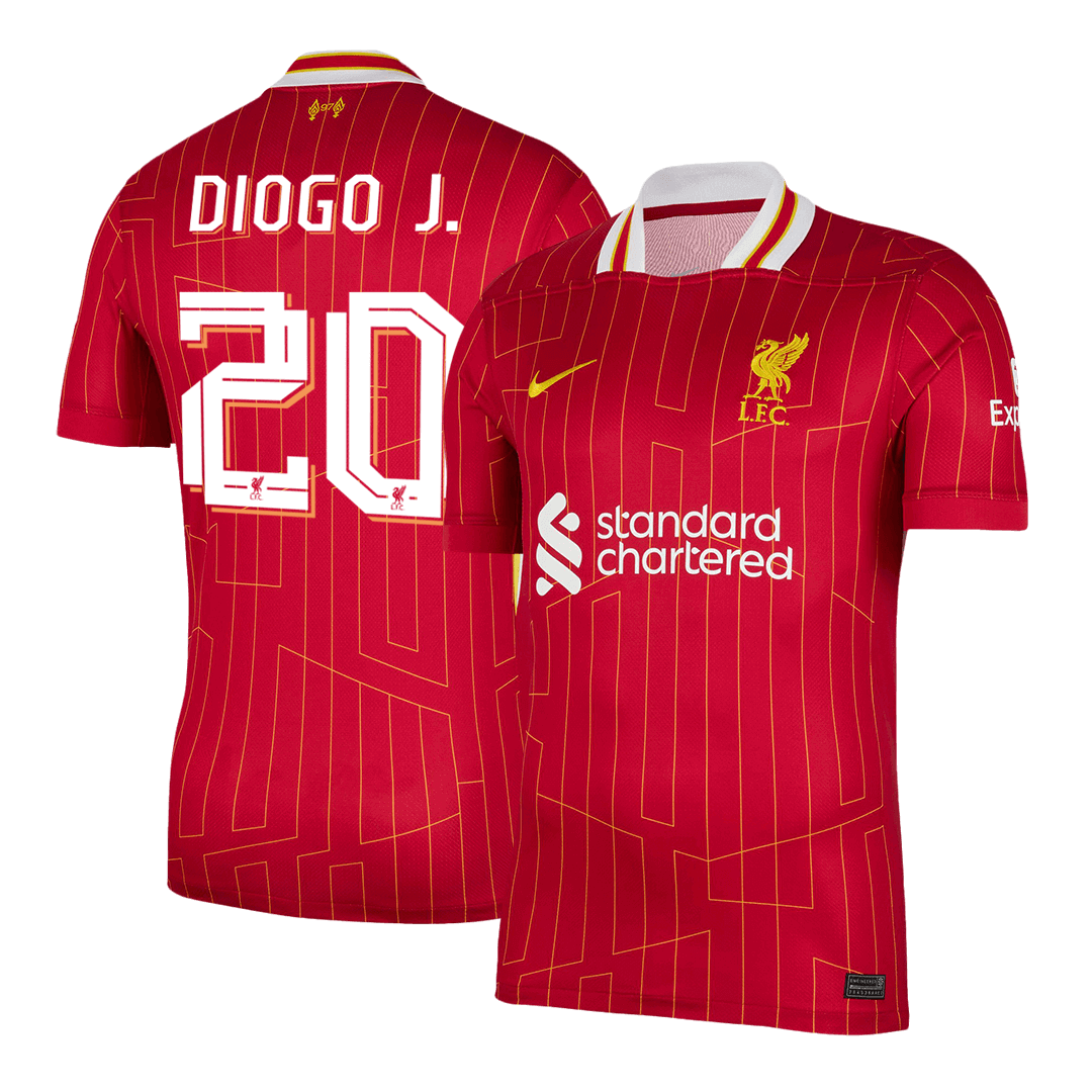 DIOGO J. #20 Liverpool Home Soccer Jersey 2024/25 Red - UCL