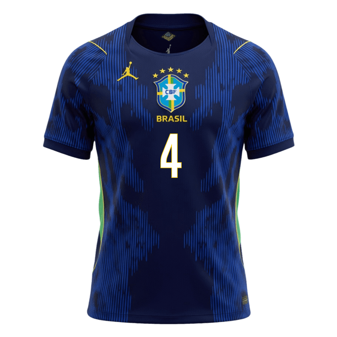 MARQUINHOS #4 Brazil Away Soccer Jersey World Cup 2026 Navy