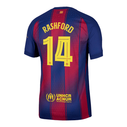 Authentic RASHFORD #14 Barcelona Home Soccer Jersey 2025/26 Red&Blue - UCL