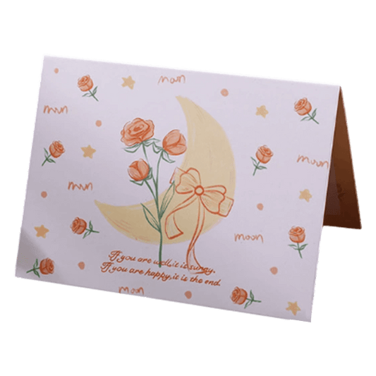 Custom Rose Moon Valentine's Day Card Yellow
