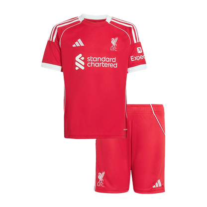 Kid's Liverpool Home Soccer Jersey Kit(Jersey+Shorts) 25/26 Red
