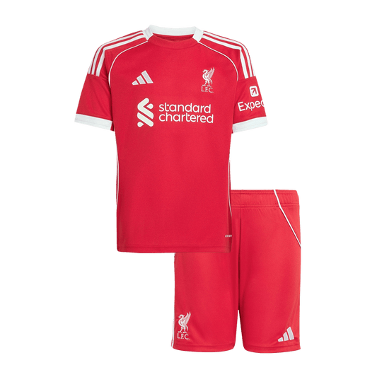 Kid's Liverpool Home Soccer Jersey Kit(Jersey+Shorts) 25/26 Red