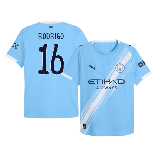 Authentic RODRIGO #16 Manchester City Home Soccer Jersey 2025/26 Blue - Club World Cup