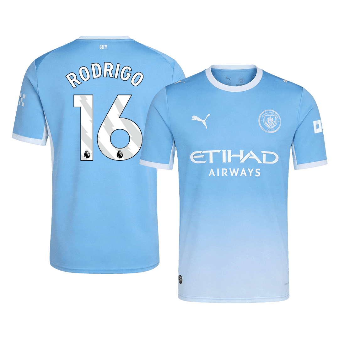RODRIGO #16 Manchester City Home Football Shirt 26/27 Blue
