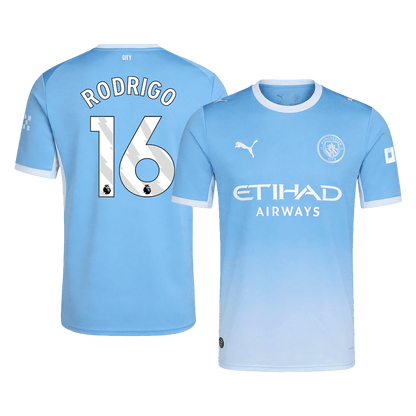 RODRIGO #16 Manchester City Home Football Shirt 26/27 Blue