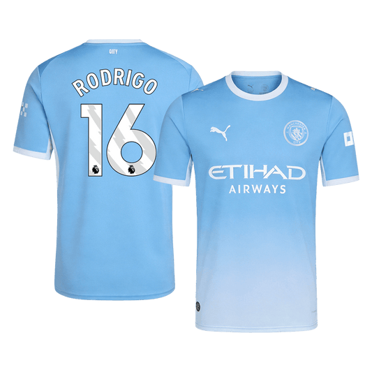 RODRIGO #16 Manchester City Home Football Shirt 26/27 Blue