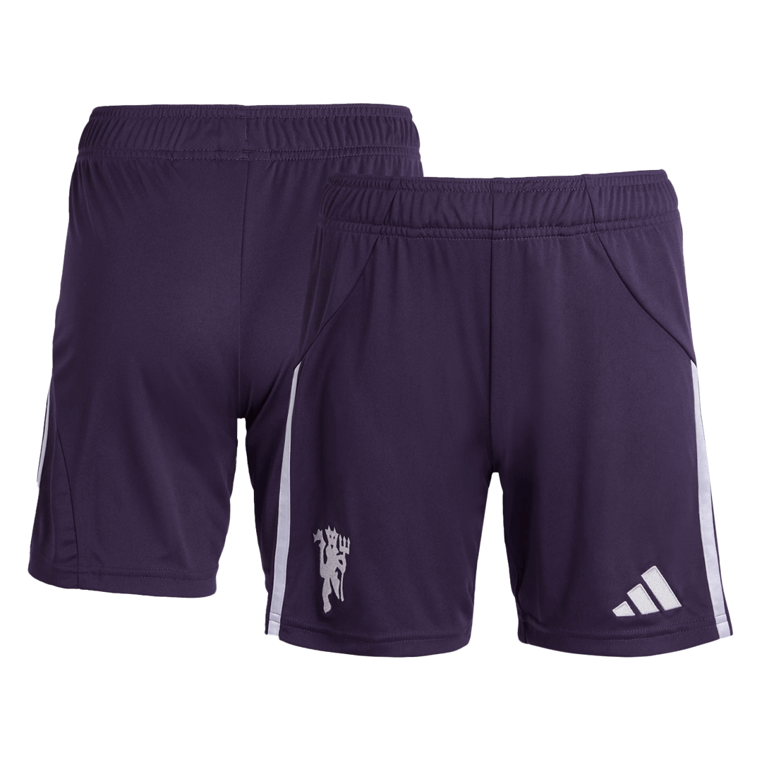 Manchester United Away Soccer Shorts 25/26 Purple