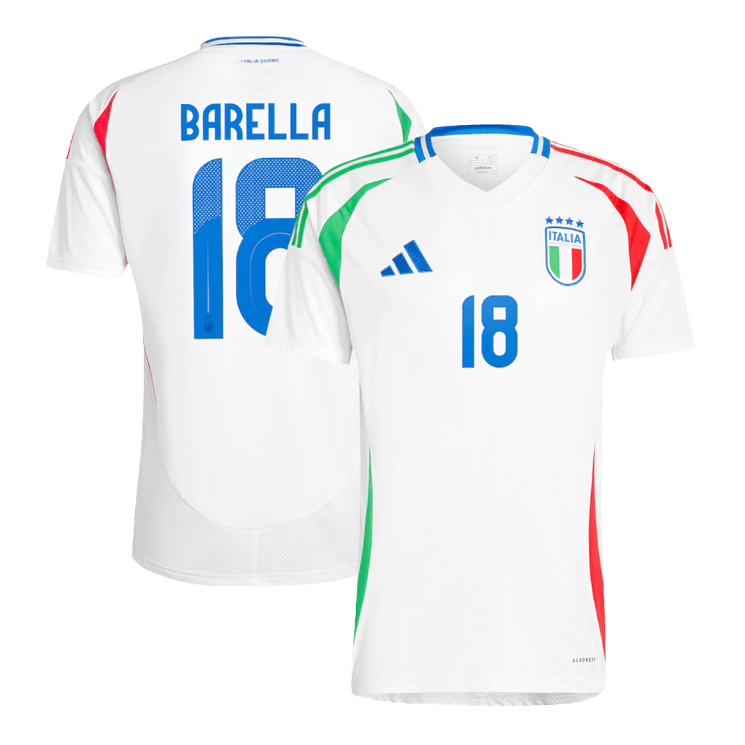 BARELLA #18 Italy Away Soccer Jersey Euro 2024