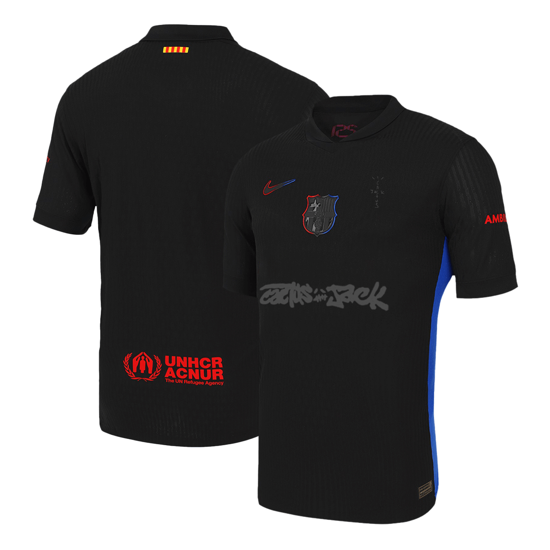 Authentic Barcelona X Travis Scott Away Soccer Jersey 2024/25 Black