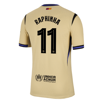 Authentic RAPHINHA #11 Barcelona Away Soccer Jersey 2025/26 Yellow - UCL