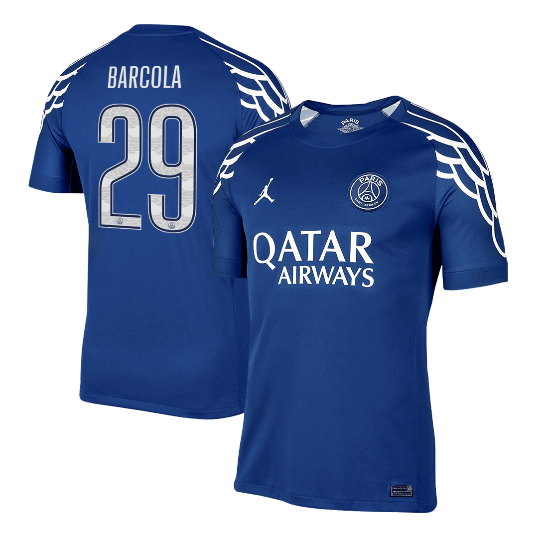 BARCOLA #29 PSG Fourth Away Soccer Jersey 2024/25 Navy - UCL
