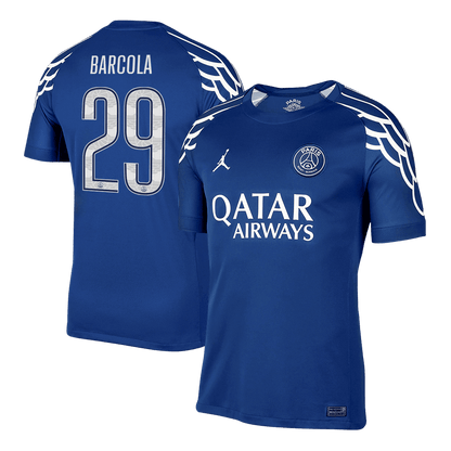 BARCOLA #29 PSG Fourth Away Soccer Jersey 2024/25 Navy - UCL