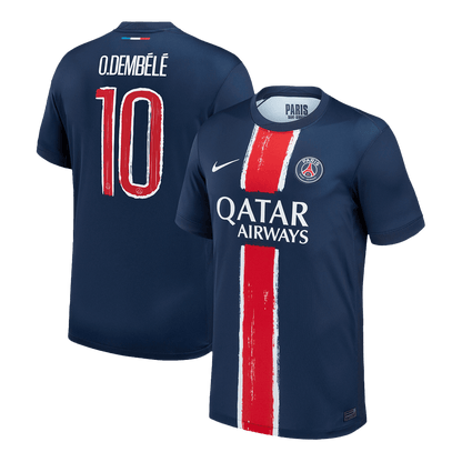 O.DEMBÉLÉ #10 PSG Home Soccer Jersey 2024/25 Navy - UCL