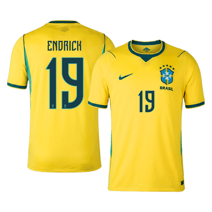 ENDRICK #19 Brazil Home Soccer Jersey World Cup 2026 Yellow