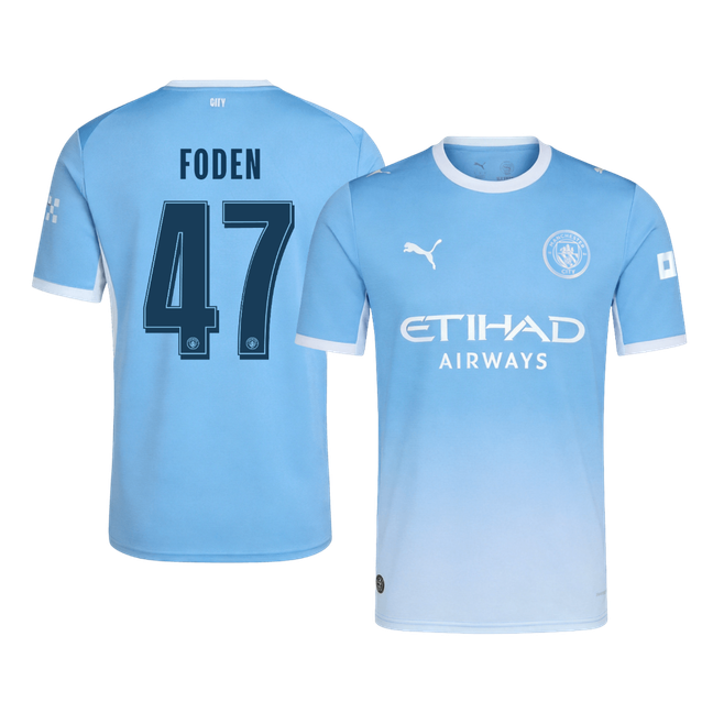 FODEN #47 Manchester City Home Soccer Jersey 26/27 Blue - UCL