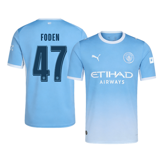 FODEN #47 Manchester City Home Soccer Jersey 26/27 Blue - UCL