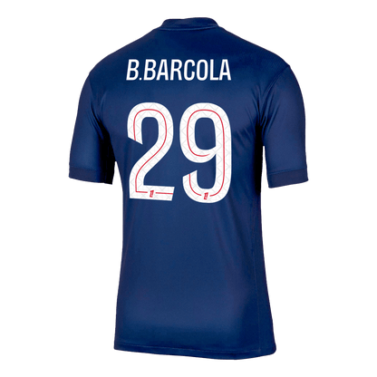 B.BARCOLA #29 PSG Home Soccer Jersey 2025/26 Navy