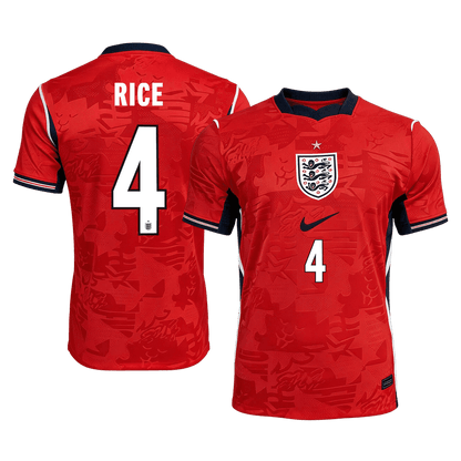 RICE #4 England Away Soccer Jersey World Cup 2026 Red