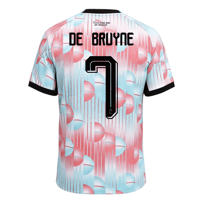 DE BRUYNE #7 Belgium Away Soccer Jersey World Cup 2026 Blue&Pink