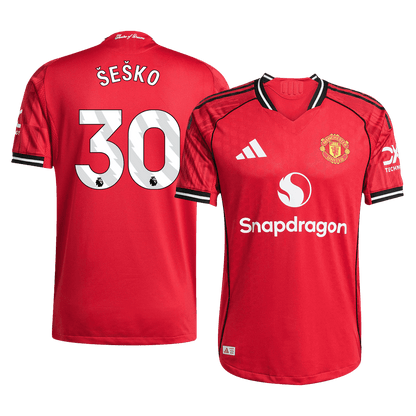 ŠEŠKO #30 Authentic Manchester United Home Soccer Jersey 2025/26 Red