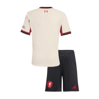 Kid's Liverpool Away Soccer Jersey Kit(Jersey+Shorts) 25/26 White