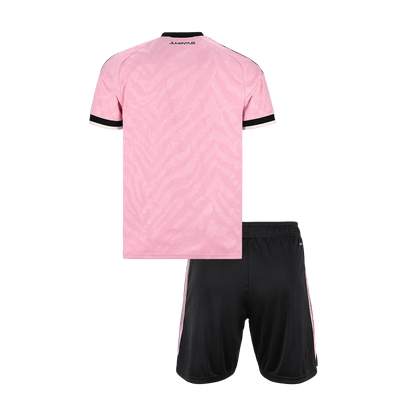 Kids Juventus Away Soccer Jersey Kit (Jersey+Shorts) 2026/27 Pink