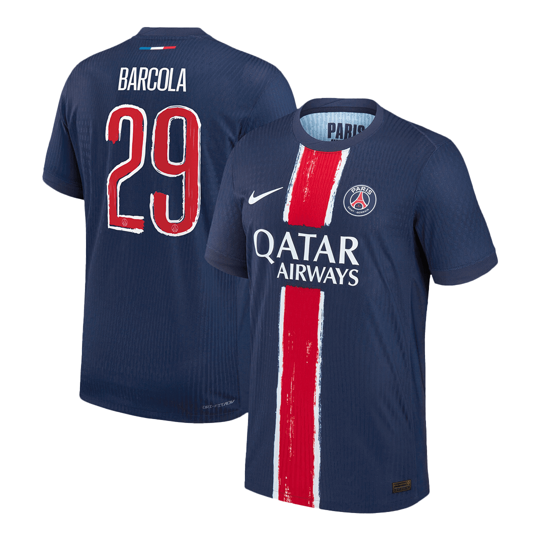 Authentic BARCOLA #29 PSG Home Soccer Jersey 2024/25 Navy - UCL