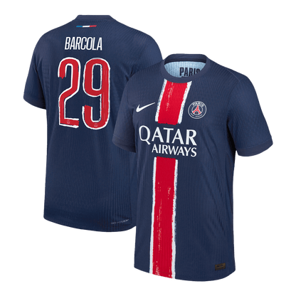 Authentic BARCOLA #29 PSG Home Soccer Jersey 2024/25 Navy - UCL
