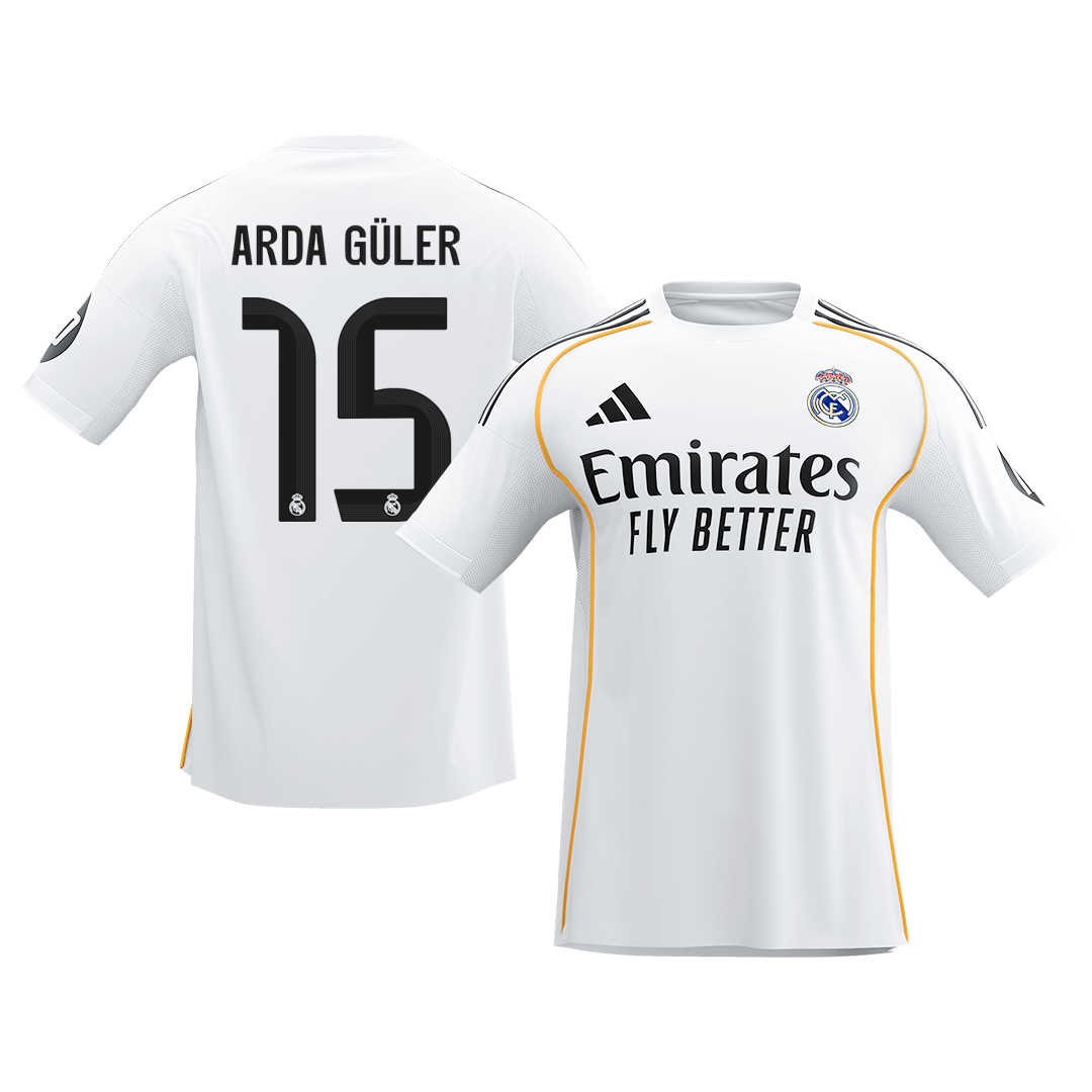 ARDA GÜLER #15 Real Madrid Home Soccer Jersey 2025/26 White