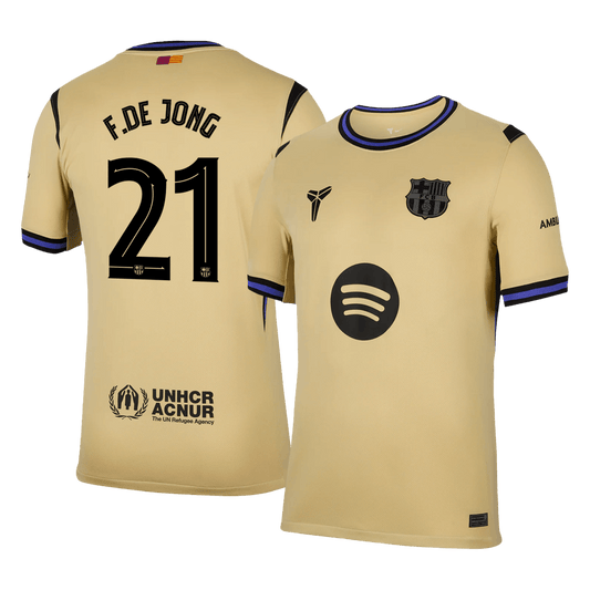 F.DE JONG #21 Barcelona Away Soccer Jersey 2025/26 Yellow - UCL