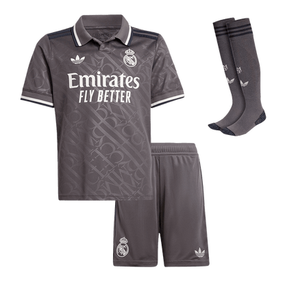 Kid's Real Madrid Third Away Football Shirt Kit (Shirt+Shorts+Socks) 2024/25 Football Kit UK