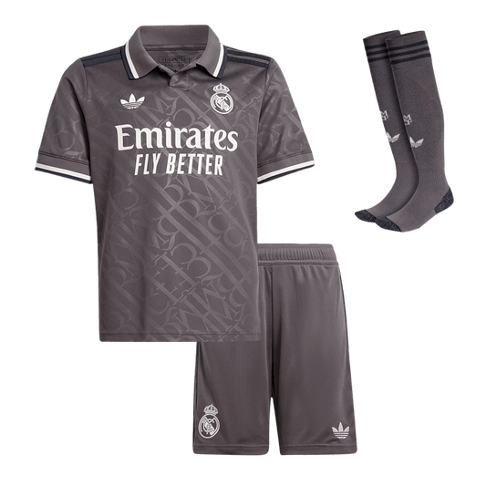 Kid's Real Madrid Third Away Football Shirt Kit (Shirt+Shorts+Socks) 2024/25 Football Kit UK