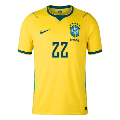 JOÃO PEDRO #22 Brazil Home Soccer Jersey World Cup 2026 Yellow