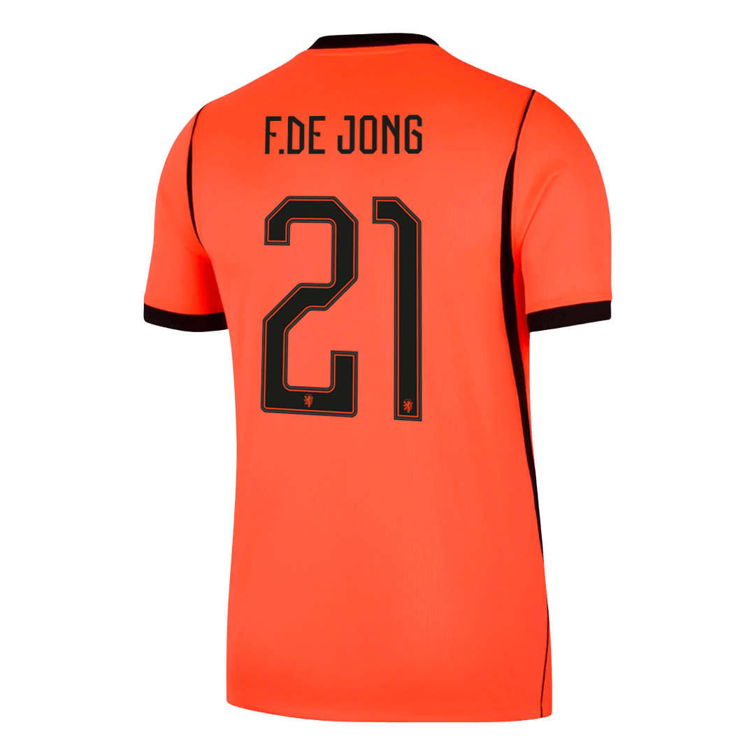 F.DE JONG #21 Netherlands Home Soccer Jersey World Cup 2026 Orange
