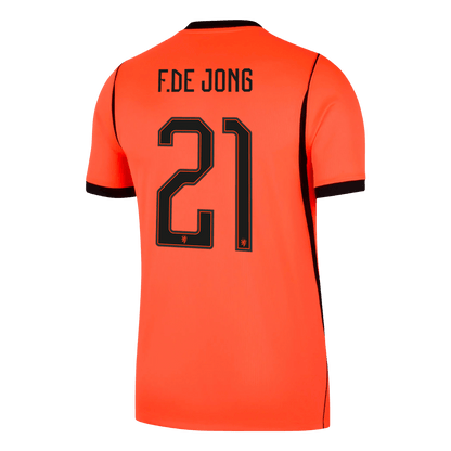 F.DE JONG #21 Netherlands Home Soccer Jersey World Cup 2026 Orange