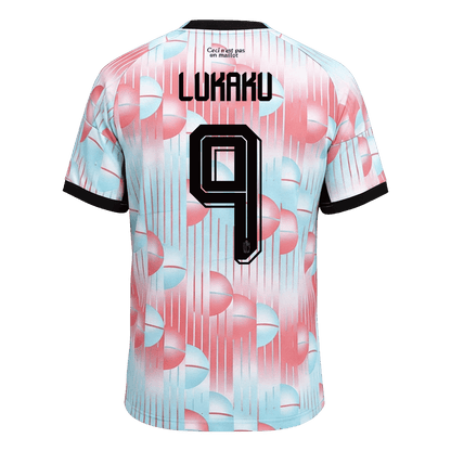 LUKAKU #9 Belgium Away Soccer Jersey World Cup 2026 Blue&Pink