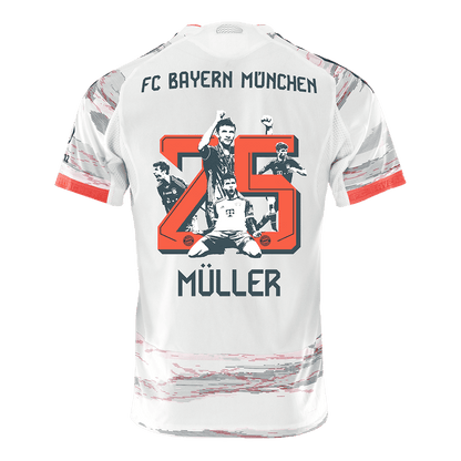 Authentic MÜLLER Special #25 Bayern Munich Away Soccer Jersey 2025/26 White