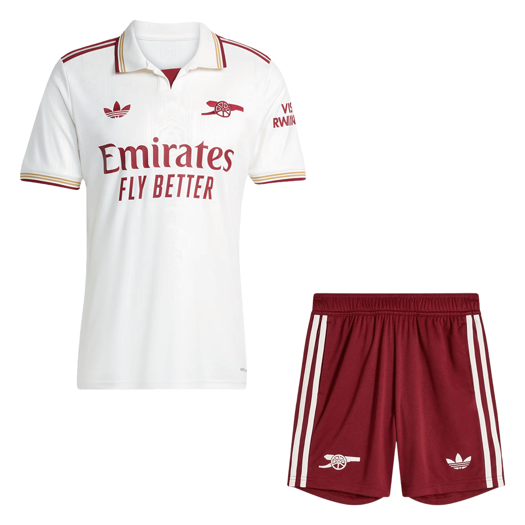 Arsenal Third Soccer Jersey Kit(Jersey+Shorts) 25/26 White