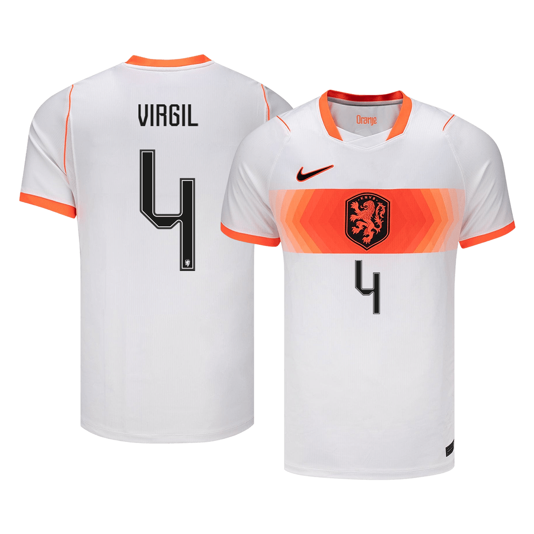 VIRGIL #4 Netherlands Away Soccer Jersey World Cup 2026 White