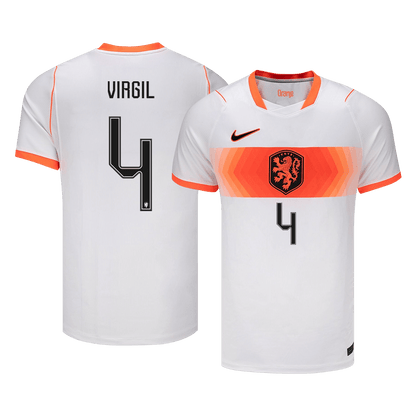 VIRGIL #4 Netherlands Away Soccer Jersey World Cup 2026 White