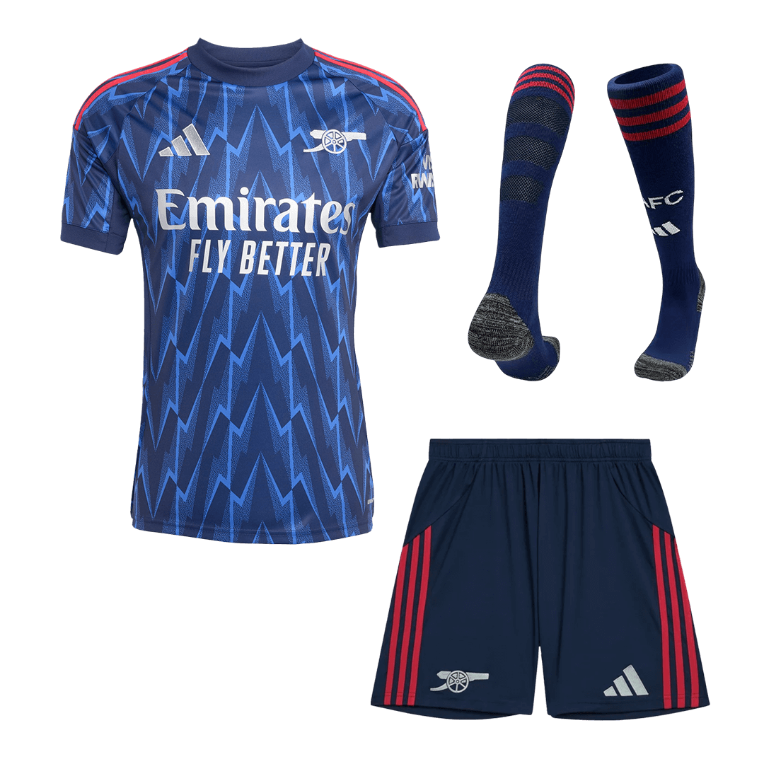 Arsenal Away Soccer Jersey Kit(Jersey+Shorts+Socks) 2025/26 Blue