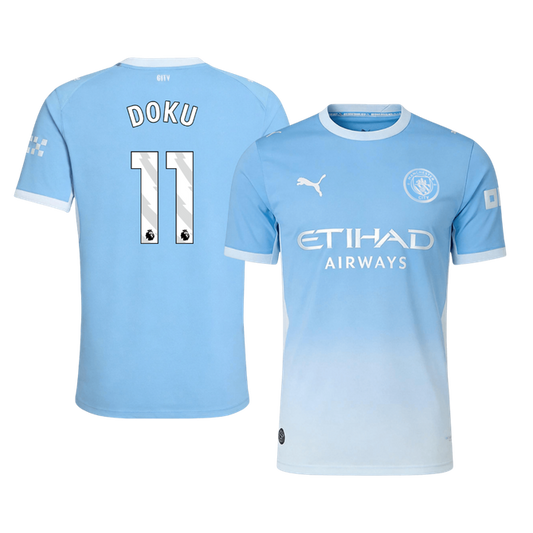 Player Version DOKU #11 Manchester City Home Football Jersey 2026/27