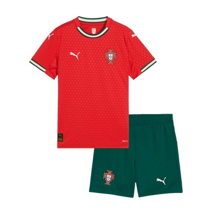 Kid's Portugal Home Soccer Jersey Kit(Jersey+Shorts) 2025 Red