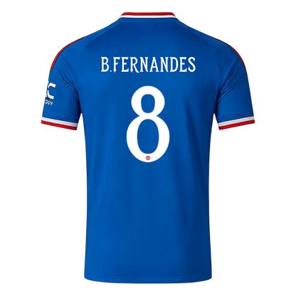 B. FERNANDES #8 Manchester United Away Soccer Jersey 2026/27 Blue - UCL