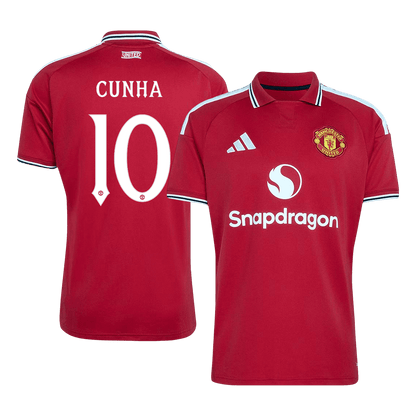 CUNHA #10 Manchester United Home Soccer Jersey 26/27 Red - UCL